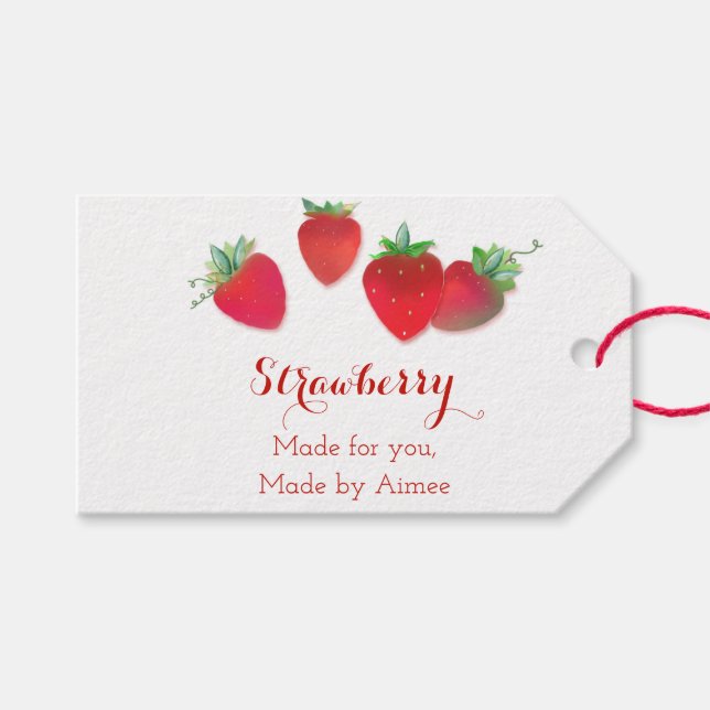 Etiqueta Para Presente Strawberry Stems (Frente (horizontal))