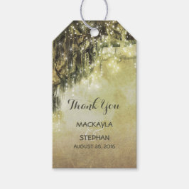Etiqueta Para Presente String Luz Mossy Ramificações de Árvore Casamento