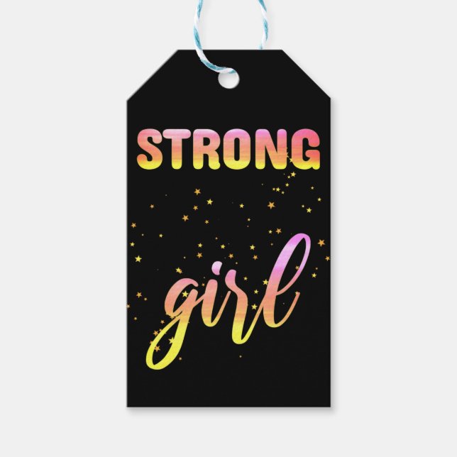 Etiqueta Para Presente Strong Girl Pastel Star (Frente)