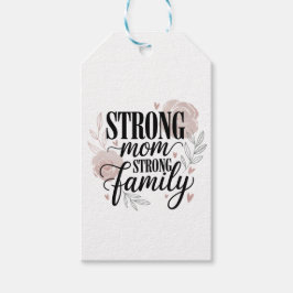 Etiqueta Para Presente Strong Mom Strong Family Floral Quote Art