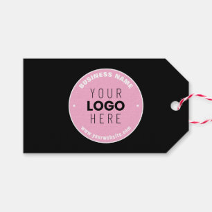 Etiqueta Para Presente Substituição Fácil de Logo e Texto Editável Rosa