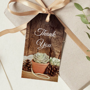 Etiqueta Para Presente Succulents rústicos e Tag de madeira do favor do