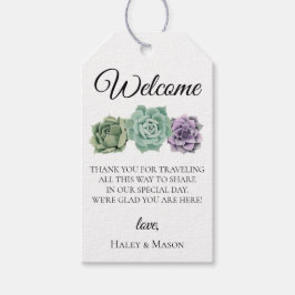 Etiqueta Para Presente Succulents Wedding Bag de Boas-vindas