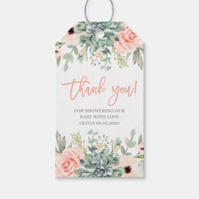 Etiqueta Para Presente Suculta chá de fraldas (Frente)