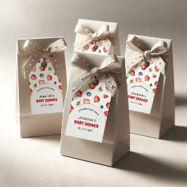 Etiqueta Para Presente Summer Berry Sweet Watercolor Chá de fraldas