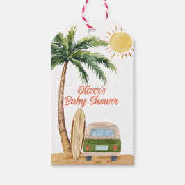 Etiqueta Para Presente Summer Boho Surf Beach Chá de fraldas