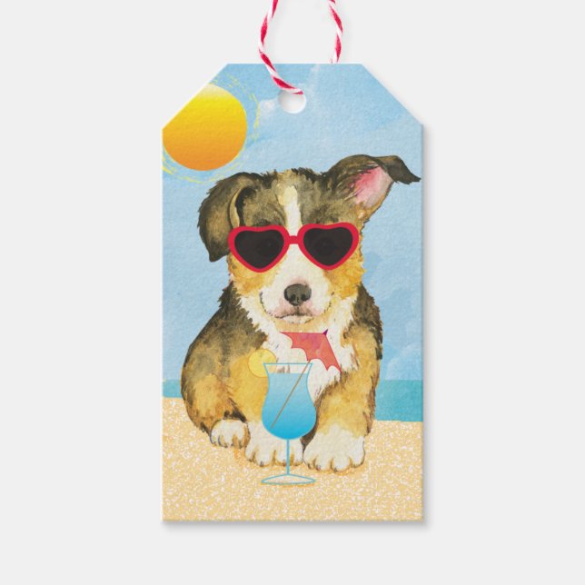 Etiqueta Para Presente Summer Pembroke Welsh Corgi (Frente)