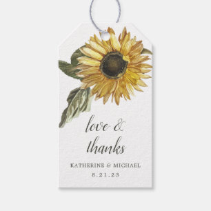 Etiqueta Para Presente Summer Sunflower Wedte Favor Obrigado