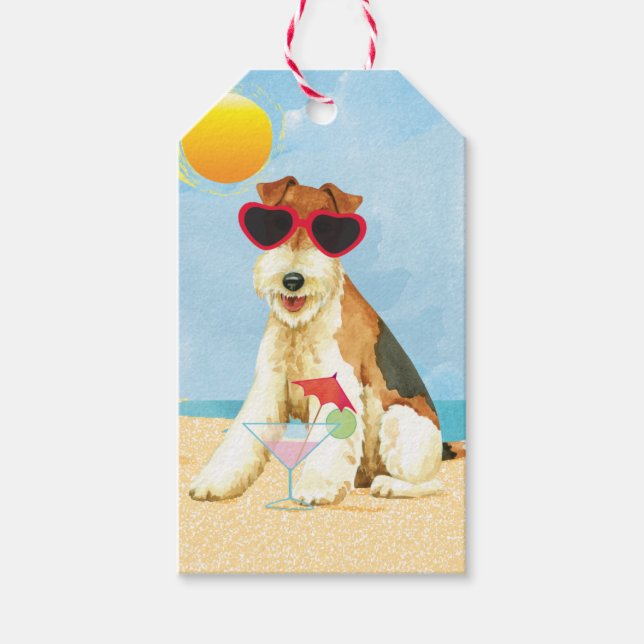 Etiqueta Para Presente Summer Wire Fox Terrier (Frente)