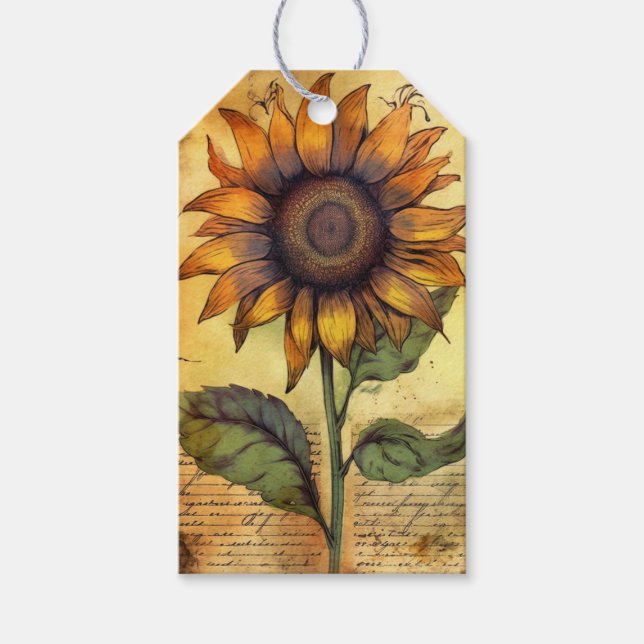 Etiqueta Para Presente Sunflower (Frente)
