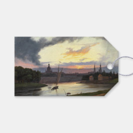 Etiqueta Para Presente Sunset sobre Dresden (paisagem da cidade alemã)