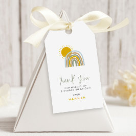 Etiqueta Para Presente Sunshine Pastel Rainbow Aniversário Obrigado