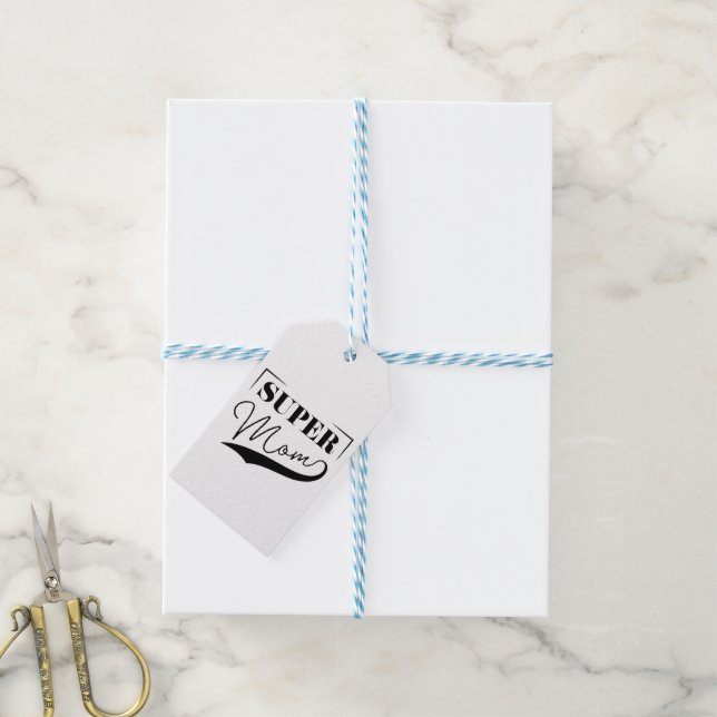 Etiqueta Para Presente Super Mãe (Com cordão)