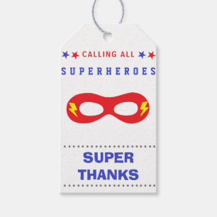 Etiqueta Para Presente Super obrigado do Superheres Party