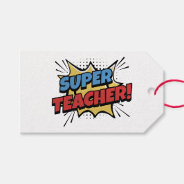 Etiqueta Para Presente Super Teacher Comic Style