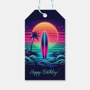 Etiqueta Para Presente Surfar no Neon Sunset