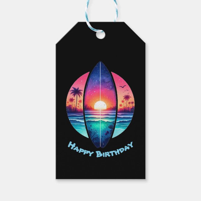 Etiqueta Para Presente Surfboard no Sunset (Frente)