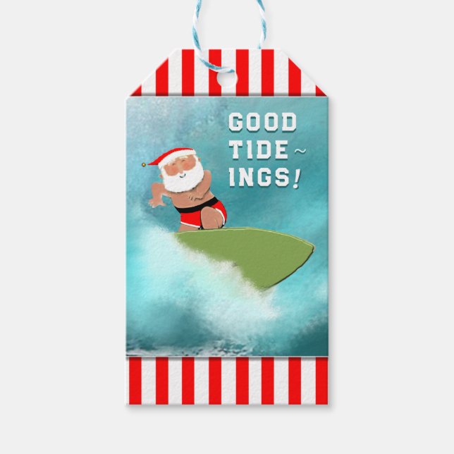 Etiqueta Para Presente Surfe no Natal (Frente)