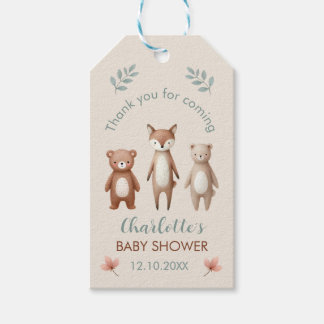 Etiqueta Para Presente Süße Aquarelldesgin- Waldtiere- beiger