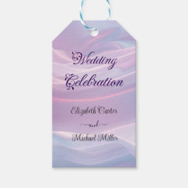 Etiqueta Para Presente Sussurros de Seda: Pastel Sonhador Onda Azul Rosa