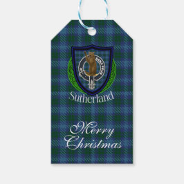 Etiqueta Para Presente Sutherland Scottish Clan Tartan & Crest