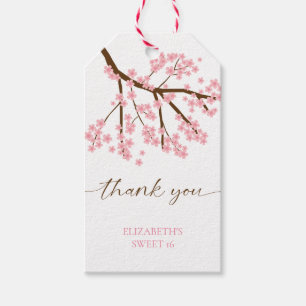 Etiqueta Para Presente Sweet 16 Cherry Blossoms Aniversário Primavera Flo