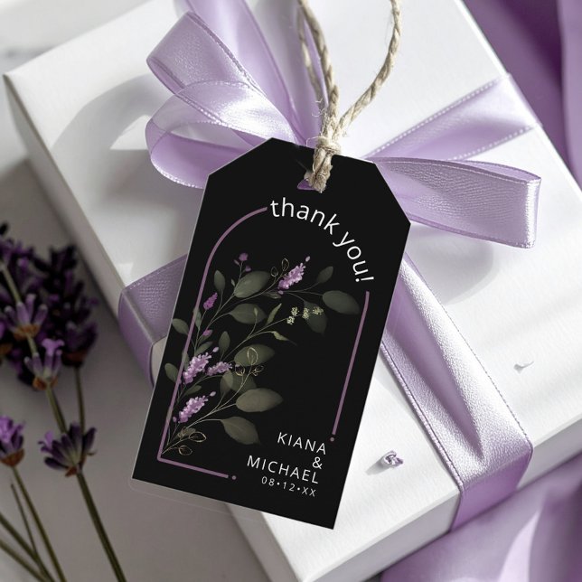 Etiqueta Para Presente Sweet Floral Arch Wedding Lilac ID998 (Criador carregado)