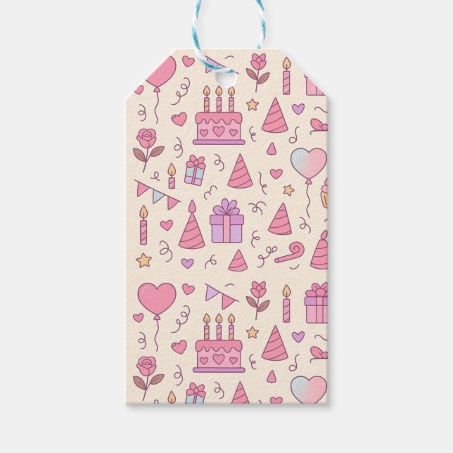 Etiqueta Para Presente Sweet Princess Party Celebration Pattern (Frente)