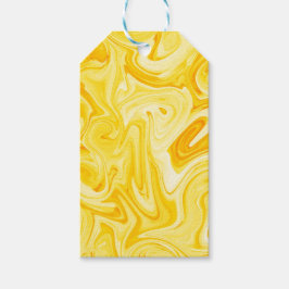 Etiqueta Para Presente Swirled Paint Art Yellow Colorful Fun