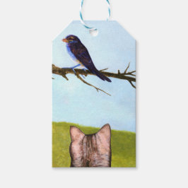 Etiqueta Para Presente Tabby Cats Talk to Birds