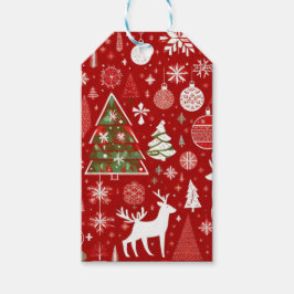 Etiqueta Para Presente Tábula natalícia Árvores de neve Floco de neve Tag
