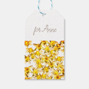 Etiqueta Para Presente Tag amarelos do presente dos Daffodils