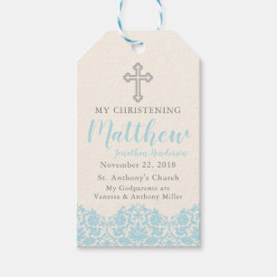 Etiqueta Para Presente Tag azul religioso