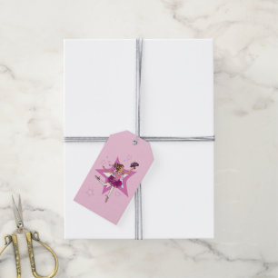 Etiqueta Para Presente Tag cor-de-rosa e branco da menina da bailarina do