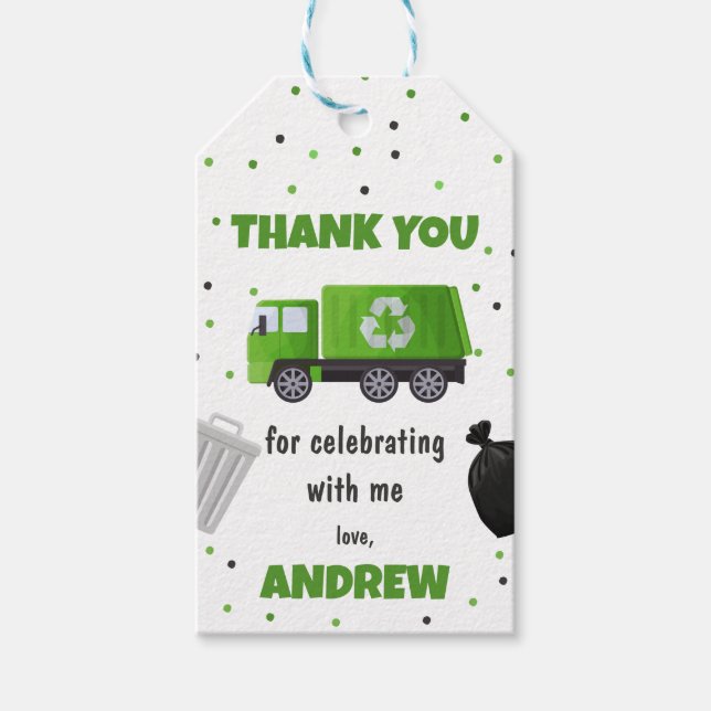 Etiqueta Para Presente Tag de agradecimento de aniversário do caminhão de (Frente)
