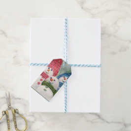 Etiqueta Para Presente Tag de presente da FAMÍLIA SNOWMAN FELIZ