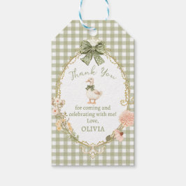Etiqueta Para Presente Tag de Presente de Aniversário Coquette Gingham Si