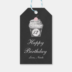 Etiqueta Para Presente Tag de Presente de Aniversário de Cupcake com Giz