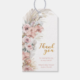 Etiqueta Para Presente Tag de Presente de Chá de Bebê Boho Pampas Obrigad