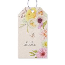 Tag de Presente de Flores Elegantes Personalizadas