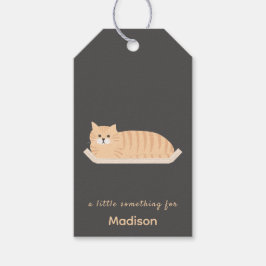 Etiqueta Para Presente Tag de Presente de Gato Ruivo Fofo com Desenho de