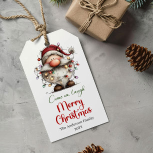 Etiqueta Para Presente Tag de Presente de Natal Clássico do Papai Noel Mo