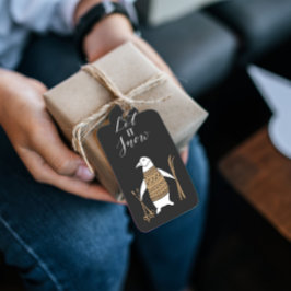 Etiqueta Para Presente Tag de presente de Natal preto para deixar nevar