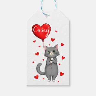 Etiqueta Para Presente Tag de Presente Personalizado de Gato com Nome