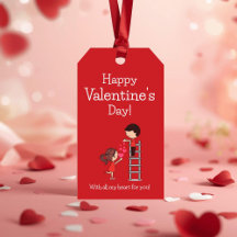 Tag de Presente Romântico de São Valentim Com Todo