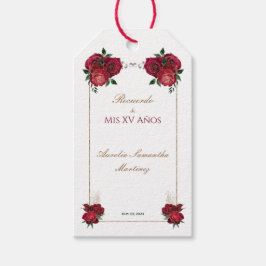 Etiqueta Para Presente Tag de presente Vermelho, Branco, Quinceañera Recu