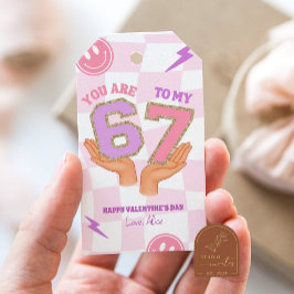 Etiqueta Para Presente Tag Dia dos Namorados Retro Ondulado Rosa 67