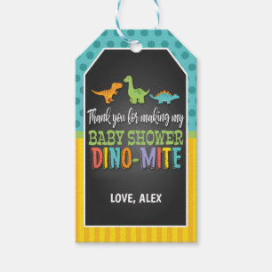 Etiqueta Para Presente Tag do favor do chá de fraldas do dinossauro
