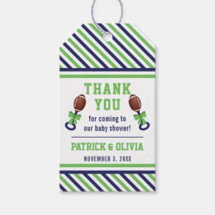 Etiqueta Para Presente Tag do favor do chá de fraldas do futebol, Bue,