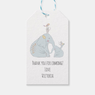 Etiqueta Para Presente Tag do favor do elefante e do bebê